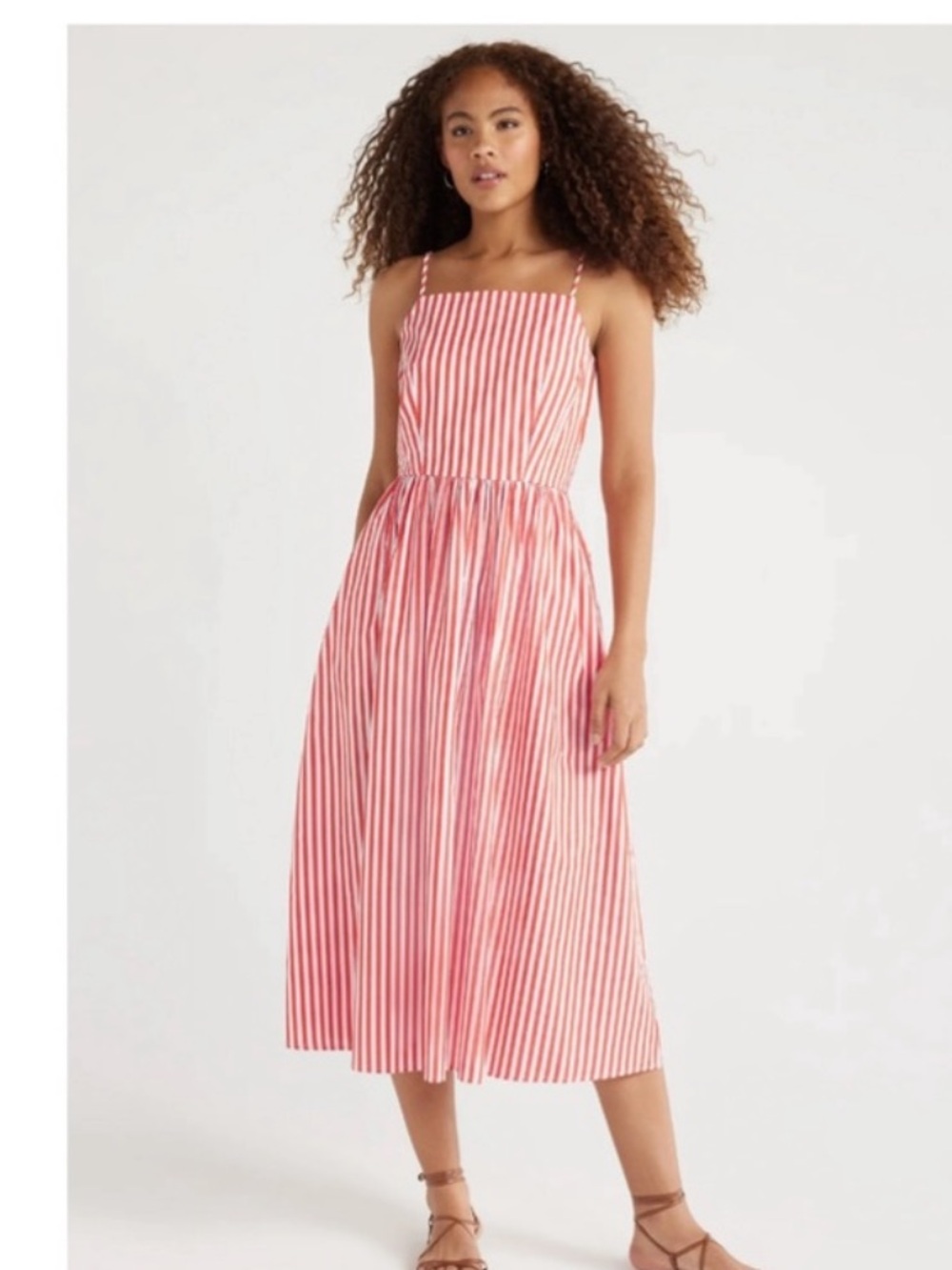 NEW Free Assembly Red & White Stripe Maxi Dress Medium